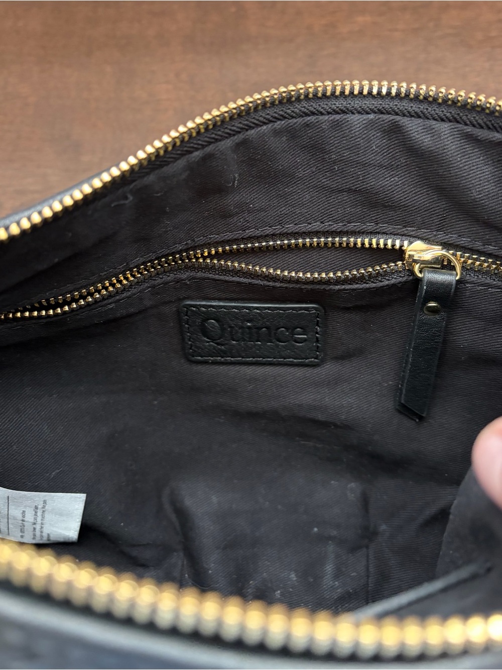 Quince Italian Handwoven Leather Mini Shoulder Bag - Picture 4 of 5
